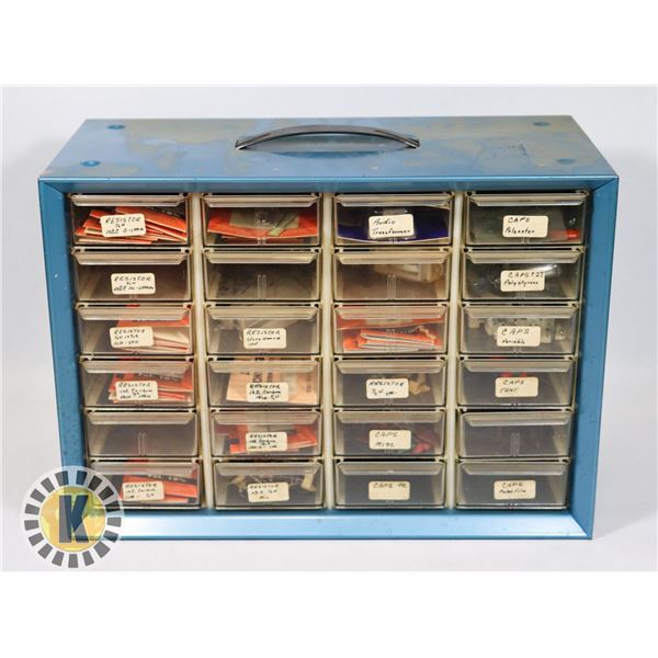 METAL FRAME PLASTIC DRAWER PARTS ORGANIZER