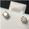 Image 3 : 14K WHITE GOLD DIAMOND (0.4CT,I1-3,F-G)  EARRINGS