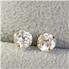 Image 2 : 14K YELLOW GOLD CUBIC ZIRCONIA  EARRINGS