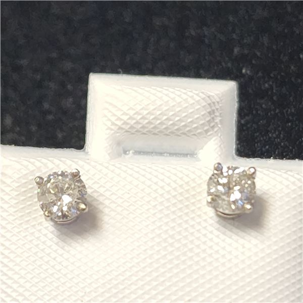 14K WHITE GOLD DIAMOND (0.34CT,I1-3,F-G) EARRINGS