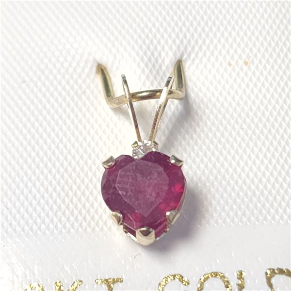 10K YELLOW GOLD RUBY(1CT) DIAMOND(0.03CT)