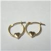 Image 1 : 14K YELLOW GOLD HEART MINI HOOP EARRINGS