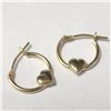 Image 2 : 14K YELLOW GOLD HEART MINI HOOP EARRINGS