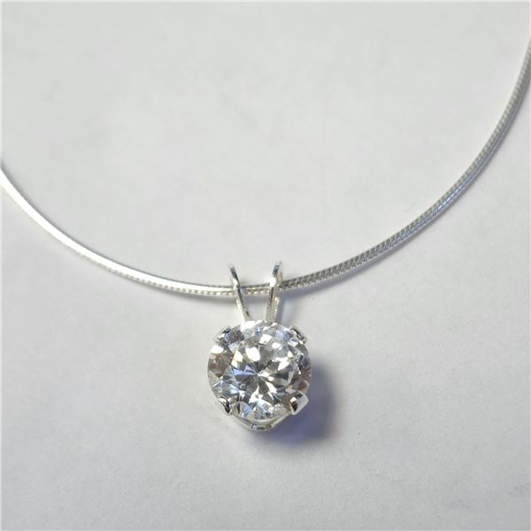 SILVER CZ 16" NECKLACE