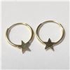 Image 1 : 14K YELLOW GOLD MINI STAR HOOP EARRINGS