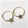 Image 2 : 14K YELLOW GOLD MINI STAR HOOP EARRINGS