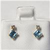 Image 1 : 10K WHITE GOLD BLUE TOPAZ(0.4CT)0.44(DIAMOND CT)0.06