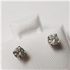 Image 3 : 14K WHITE GOLD DIAMOND (0.42CT,SI2-I1,F-G)EARRINGS