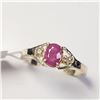Image 3 : 10K YELLOW GOLD RUBY(0.56CT) DIAMOND(0.03CT)