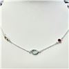 Image 1 : SILVER GENUINE MULTI GEMSTONE 18" NECKLACE