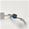 Image 3 : 10K WHITE GOLD BLUE DIAMOND (TREATED)(0.32CT)RING