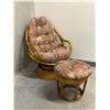 Image 1 : Vintage Rattan Swivel Rocker & Ottoman
