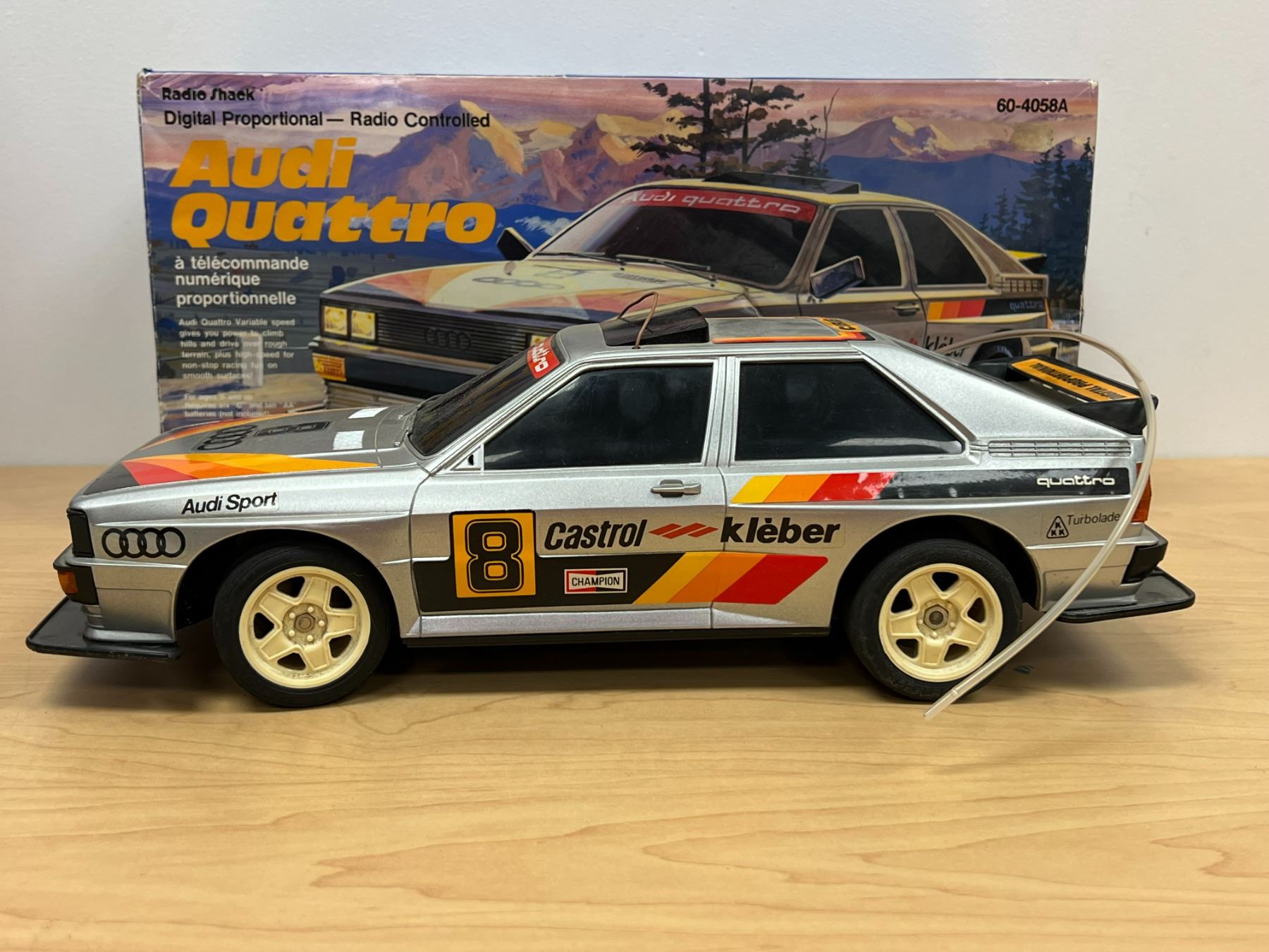 Vintage Radio Shack Audi Quattro Radio Controlled Car NO Remote w/box