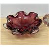 Image 2 : 2 Vintage Cranberry / Pink Ashtrays (larger approx: 7.5" wide)