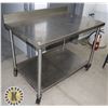 Image 2 : STAINLESS STEEL PREP TABLE WITH LOWER SHELF ON