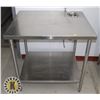 Image 1 : STAINLESS STEEL RESTAURANT TABLE WITH LOWER SHELF