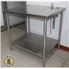 Image 2 : STAINLESS STEEL RESTAURANT TABLE WITH LOWER SHELF