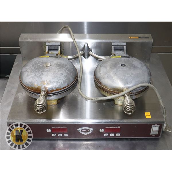 WELLS COMMERCIAL WAFFLE MAKER MODEL WB2E