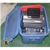 Image 1 : TOTE OF ASSORTED OFFICE SUPPLIES