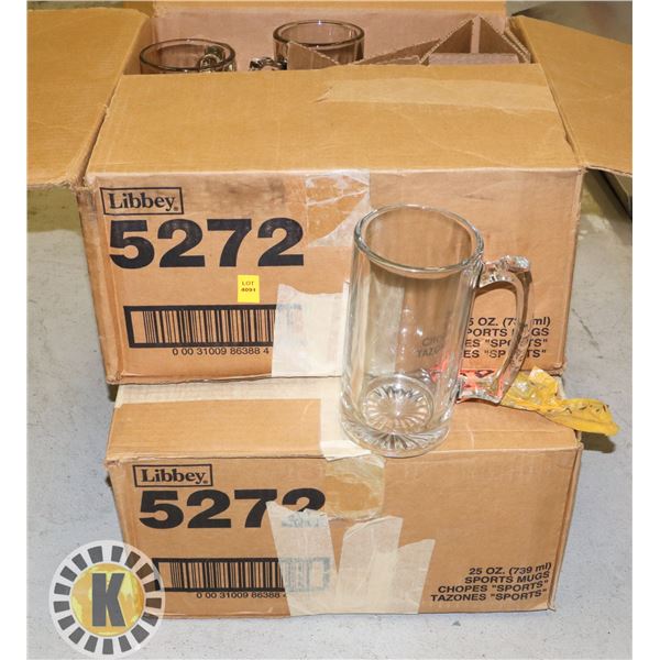 TWO BOXES OF BEER MUGS (ONE BOX FULL