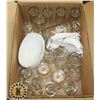 Image 1 : BOX OF ASSORTED GLASSES AND SERVING DISHES