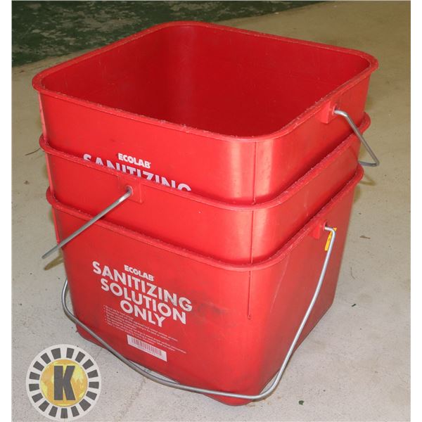 THREE RED BUCKETS