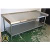 Image 2 : ALMOST NEW STAINLESS STEEL TABLE WITH LOWER SHELF