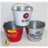 Image 1 : LOT OF 3 - BEER BUCKETS - BUD, CORONA, BIG ROCK