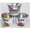 Image 1 : LOT OF 3 - *NEW* BEER BUCKETS - COORS / MILLER