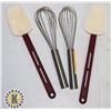 Image 1 : LOT OF 2 SMALL STAINLESS WHISK & 2 SPATULA