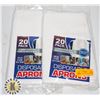 Image 1 : TWO NEW 20 PACKS OF DISPOSABLE APRONS