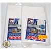 Image 1 : TWO NEW 20 PACKS OF DISPOSABLE APRONS