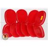 Image 1 : LOT OF 10 RED OVAL PLASTIC SERVING TRAY