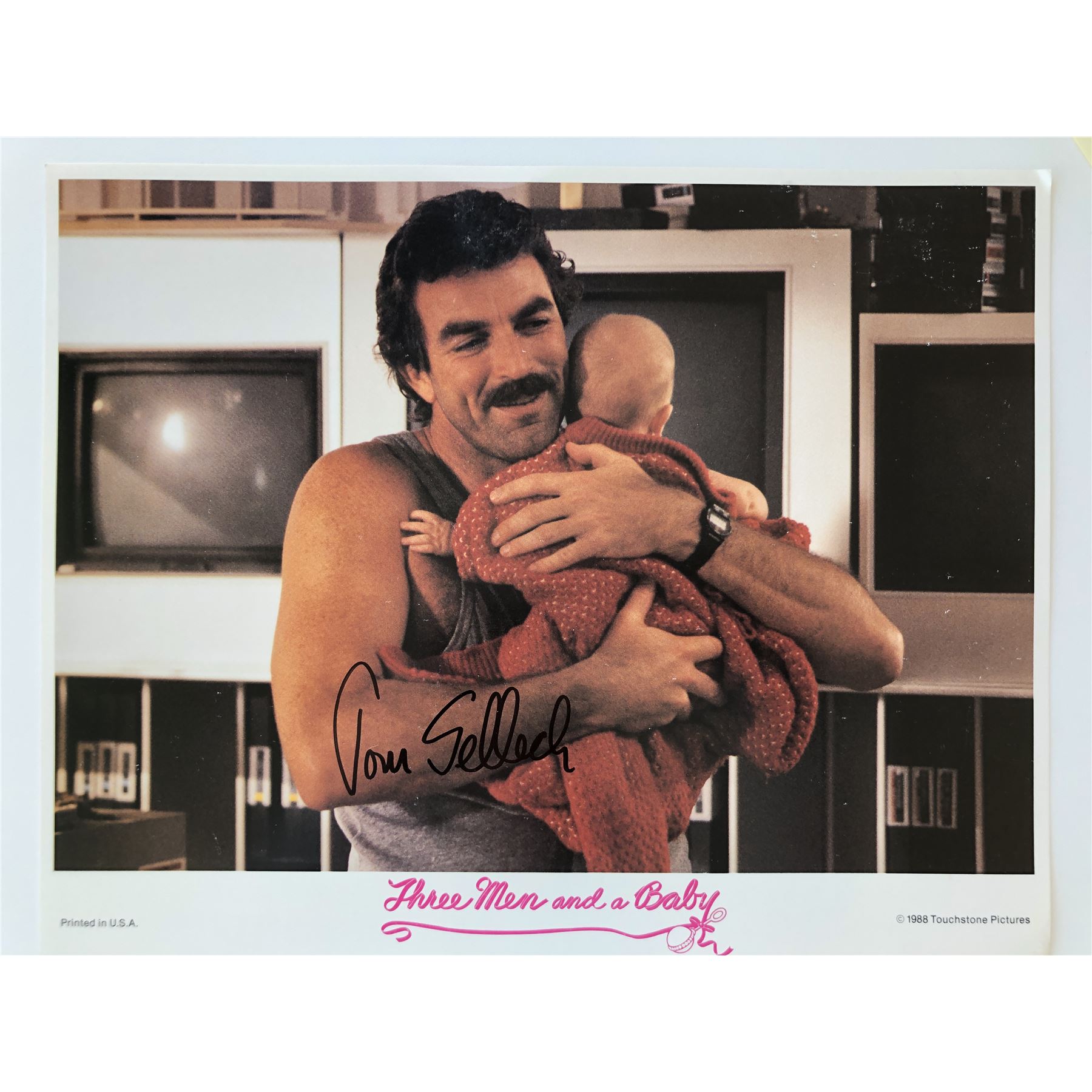 Three Men And A Baby Tom Selleck Signed Lobby Card Three men and a baby tom selleck signed lobby card