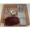 Image 1 : FLAT OF VINTAGE COIN PURSE, CIGARETTE CONTAINERS,