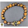 Image 1 : #38-NATURAL TIGER EYE CROWN FROSTER BRACELET