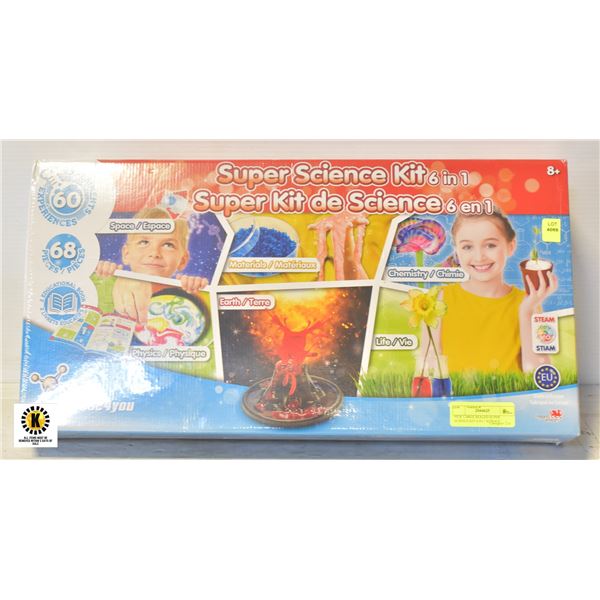 NEW LARGE SEALED SUPER SCIENCE KIT 6 IN 1 SCIENCE