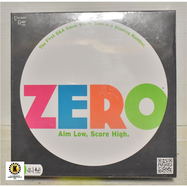 NEW SEALED ZERO BOARD GAME BY UNIVERSITY GAMES