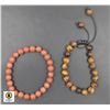 Image 1 : #7-NATURAL TIGER EYE, SAND STONE BEAD BRACELET