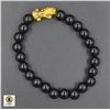 Image 1 : #37-NATURAL BLACK OBSIDIAN DRAGON BRACELET