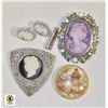 Image 1 : ESTATE VINTAGE CAMEO JEWELRY ALL TOGETHER-ESTATE