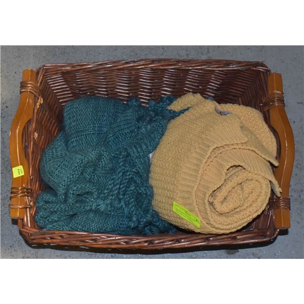 ESTATE RATTAN BASKET & DESIGNER SOFT THROWS