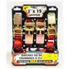 NEW 4 PACK ERICKSON 1" X 15' RATCHET TIE DOWNS