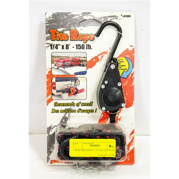 NEW ERICKSON 1/4" X 8' TITE ROPE