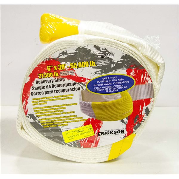 NEW 6" X 30' 55,000LBS RECOVERY STRAP
