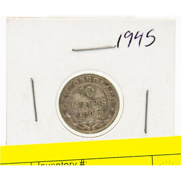 1945 NFLD KING GEORGE SILVER TEN CENT