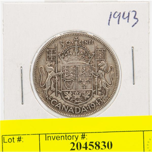 1943 CANADIAN SILVER HALF DOLLAR