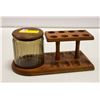 8 SLOT PIPE STAND W/ HUMIDOR LIDDED TOBACCO JAR