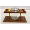 Image 1 : 6 SLOT PIPE STAND W/ ST. STEEL LIDDED TOBACCO JAR