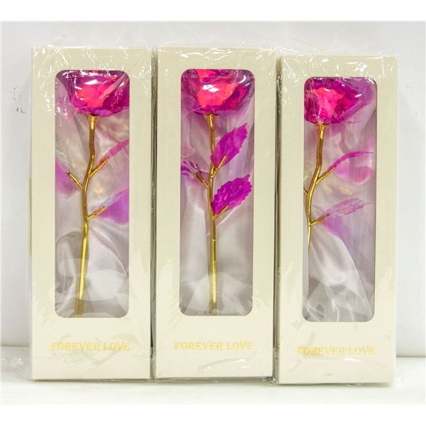 LOT OF 3 FOREVER LOVE 24K GOLD PLATED ARTIFICIAL